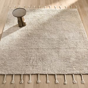 Dik vierkant tapijt 100% wol, handgestrikt, Neroli AM.PM. Wol materiaal. Maten één maat. Beige kleur