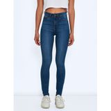 Skinny jeans, hoge taille, Nmcallie NOISY MAY. Denim materiaal. Maten Maat 24 US - Lengte 30. Blauw kleur