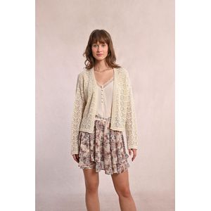 Opengewerkt vest MOLLY BRACKEN. Acryl materiaal. Maten L. Beige kleur