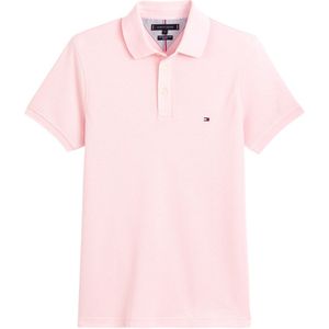 Slim polo slim in stretch piquétricot TOMMY HILFIGER. Katoen materiaal. Maten S. Roze kleur