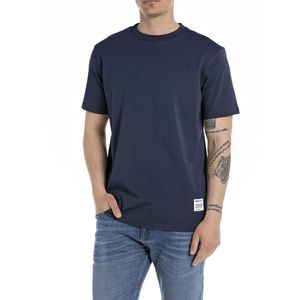 T-shirt met ronde hals REPLAY. Katoen materiaal. Maten S. Blauw kleur