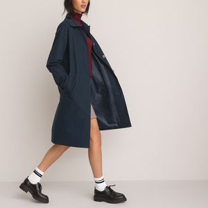 Halflange ruime trenchcoat LA REDOUTE COLLECTIONS. Katoen materiaal. Maten 34 FR - 32 EU. Blauw kleur