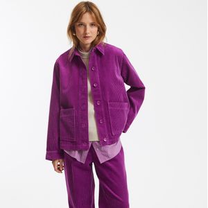 Los jasje in geribd fluweel, Signature LEONY LA REDOUTE COLLECTIONS. Katoen materiaal. Maten XXL. Violet kleur