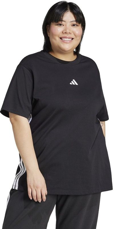 T-shirt Essentials 3-Stripes (Grote maten) ADIDAS SPORTSWEAR. Katoen materiaal. Maten 4XL. Zwart kleur