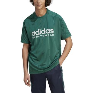 T-shirt  met korte mouwen lineair logo ADIDAS SPORTSWEAR. Polyester materiaal. Maten L. Groen kleur