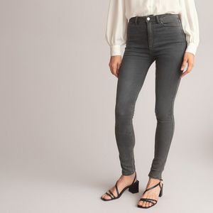Skinny jeans met hoge taille LA REDOUTE COLLECTIONS. Denim materiaal. Maten 34 FR - 32 EU. Grijs kleur