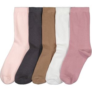 Set van 5 paar effen sokken LA REDOUTE COLLECTIONS. Katoen materiaal. Maten 35/37. Roze kleur
