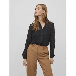 Blouse in kant VILA. Kant materiaal. Maten XL. Zwart kleur