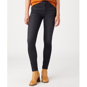 Skinny jeans met hoge taille WRANGLER. Denim materiaal. Maten Maat 26 (US) - Lengte 30. Zwart kleur