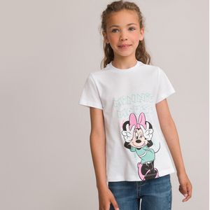 T-shirt met ronde hals, Minnie Mouse motief MINNIE MOUSE. Katoen materiaal. Maten 8 jaar - 126 cm. Wit kleur