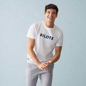 T-shirt met korte mouwen, Pilote LE SLIP FRANCAIS. Katoen materiaal. Maten S. Wit kleur