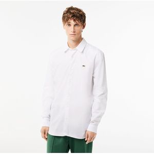 Hemd in popeline met lange mouwen LACOSTE. Katoen materiaal. Maten 42. Wit kleur