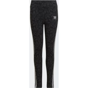 Legging  met hoge taille, stripes opzij adidas Originals. Katoen materiaal. Maten 13/14 jaar - 153/156 cm. Zwart kleur