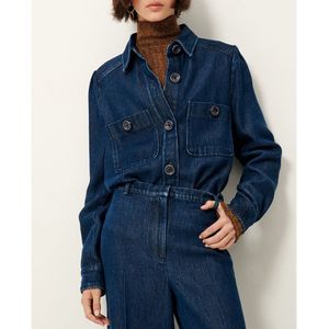 Denim overhemd THEO SESSUN. Tencel/lyocell materiaal. Maten M. Blauw kleur