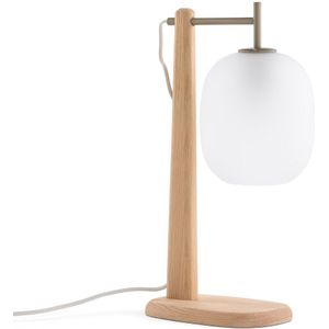 Lamp in eik en mat glas, Navida LA REDOUTE INTERIEURS. Licht hout materiaal. Maten één maat. Andere kleur