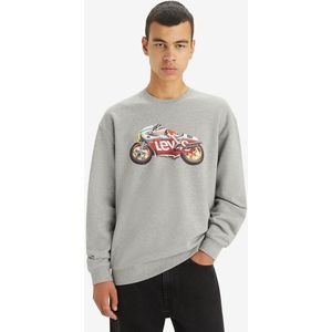 Soepele sweater met ronde hals Batwing moto motief LEVI'S. Katoen materiaal. Maten S. Grijs kleur