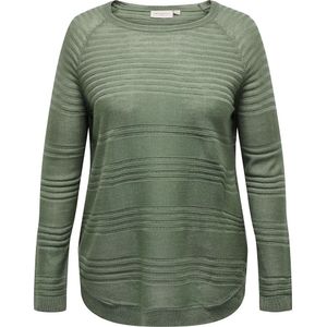 Trui in fijn tricot met ronde hals ONLY CARMAKOMA. Acryl materiaal. Maten 50/52 FR - 48/50 EU. Groen kleur