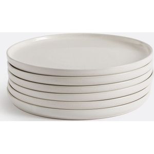 Tecka - Set van 6 Dessertborden - Ecru - Steengoed