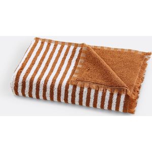 LA REDOUTE INTERIEURS - Handdoek - Karamel - Badstof 500 g - Gestreept
