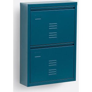 Hiba - Schoenenmeubel - Pruisisch Blauw - Staalmetaal - Muurbevestiging Inclusief