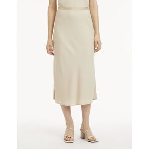 Rechte lange rok CALVIN KLEIN. Polyester materiaal. Maten 36 FR - 34 EU. Beige kleur