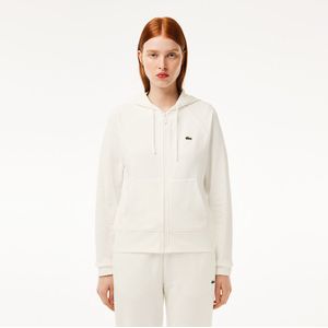 Zip-up hoodie, geborduurd logo LACOSTE. Katoen materiaal. Maten 42 FR - 40 EU. Beige kleur