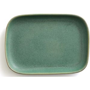 Klein dienblad in mat geëmailleerd aardewerk, Taraco AM.PM. Zandsteen materiaal. Maten één maat. Groen kleur