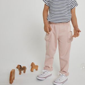 Joggingbroek in warm molton LA REDOUTE COLLECTIONS. Geruwd molton materiaal. Maten 4 jaar - 102 cm. Roze kleur