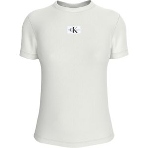 T-shirt met ronde hals en korte mouwen CALVIN KLEIN JEANS. Katoen materiaal. Maten S. Wit kleur