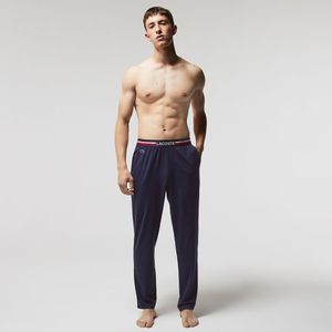 Pyjamabroek met driekleurige tailleband LACOSTE. Katoen materiaal. Maten XXL. Blauw kleur
