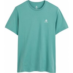 T-shirt unisex, korte mouwen, Star chevron CONVERSE. Katoen materiaal. Maten 3XS. Groen kleur