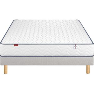 Ensemble matras en bedbodem kit Keep Smiling MERINOS. Multiplex materiaal. Maten 2 x 90 x 200 cm. Wit kleur