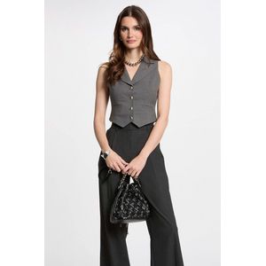 Getailleerd mouwloos vestje MORGAN. Polyester materiaal. Maten 42 FR - 40 EU. Grijs kleur