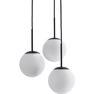 Tros hanglamp in metaal en opaline, Theide LA REDOUTE INTERIEURS. Metaal materiaal. Maten één maat. Zwart kleur