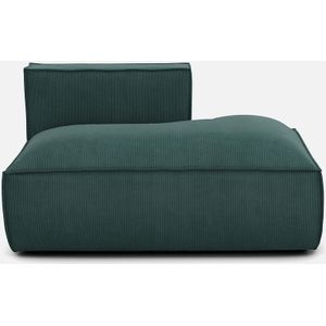 Loungebank, rechts, ribfluweel, Seven LA REDOUTE INTERIEURS. Geribd fluweel materiaal. Maten rechterhoek. Groen kleur