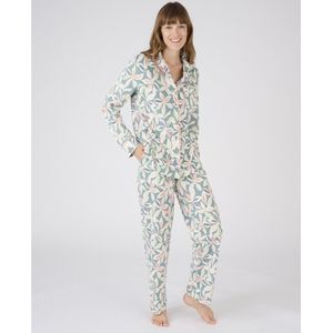 Pyjama met lange mouwen DAMART. Katoen materiaal. Maten XS. Groen kleur