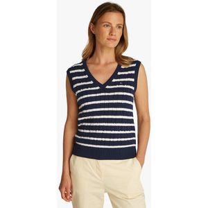 Mouwloze trui met V-hals TOMMY HILFIGER. Katoen materiaal. Maten S. Blauw kleur