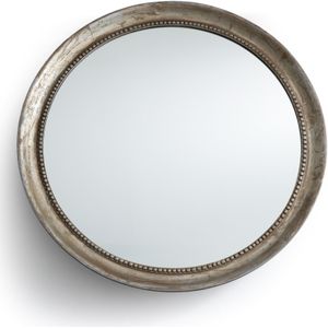 Ronde spiegel in massief mangohout  Ø100 cm, Afsan LA REDOUTE INTERIEURS. Donker hout materiaal. Maten één maat. Goudkleur kleur