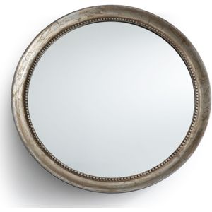 Ronde spiegel in massief mangohout  Ø100 cm, Afsan LA REDOUTE INTERIEURS. Donker hout materiaal. Maten één maat. Goudkleur kleur