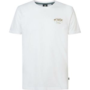 T-shirt met ronde hals en print PETROL INDUSTRIES. Katoen materiaal. Maten XL. Wit kleur