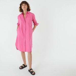 Hemdjurk, lange mouwen LA REDOUTE COLLECTIONS. Katoen materiaal. Maten XXL. Roze kleur