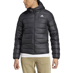 Lichte donsjas met ritssluiting en kap Essentials adidas Performance. Polyester materiaal. Maten L. Zwart kleur