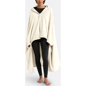 Javi - Fleece Plaid met Mouwen - Ecru - Recycled Polyester