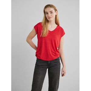 T-shirt met glanzend effect PIECES. Viscose materiaal. Maten L. Rood kleur