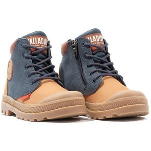 Bottines Pampa Hi Cuff Waterproof PALLADIUM. Leer materiaal. Maten 35. Blauw kleur