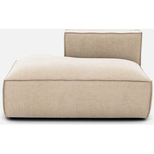 Loungebank, links, vintage fluweel, Seven LA REDOUTE INTERIEURS. Geribd fluweel materiaal. Maten linkerhoek. Beige kleur
