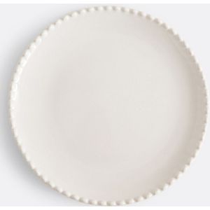 Set van 4 dessertborden in aardewerk met parelrand, Akoya LA REDOUTE INTERIEURS. Zandsteen materiaal. Maten één maat. Beige kleur