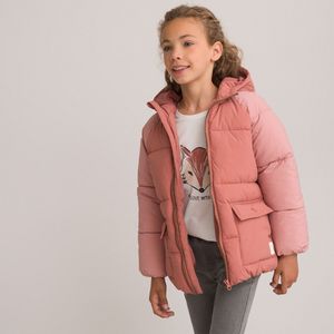 Donsjas met kap LA REDOUTE COLLECTIONS. Polyester materiaal. Maten 9 jaar - 132 cm. Roze kleur