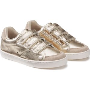 Metallic sneakers met klittenband LA REDOUTE COLLECTIONS. Polyurethaan materiaal. Maten 26. Goudkleur kleur