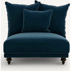 Zetel in fluweel, Lazare AM.PM. Fluweel materiaal. Maten 1-zit. Blauw kleur